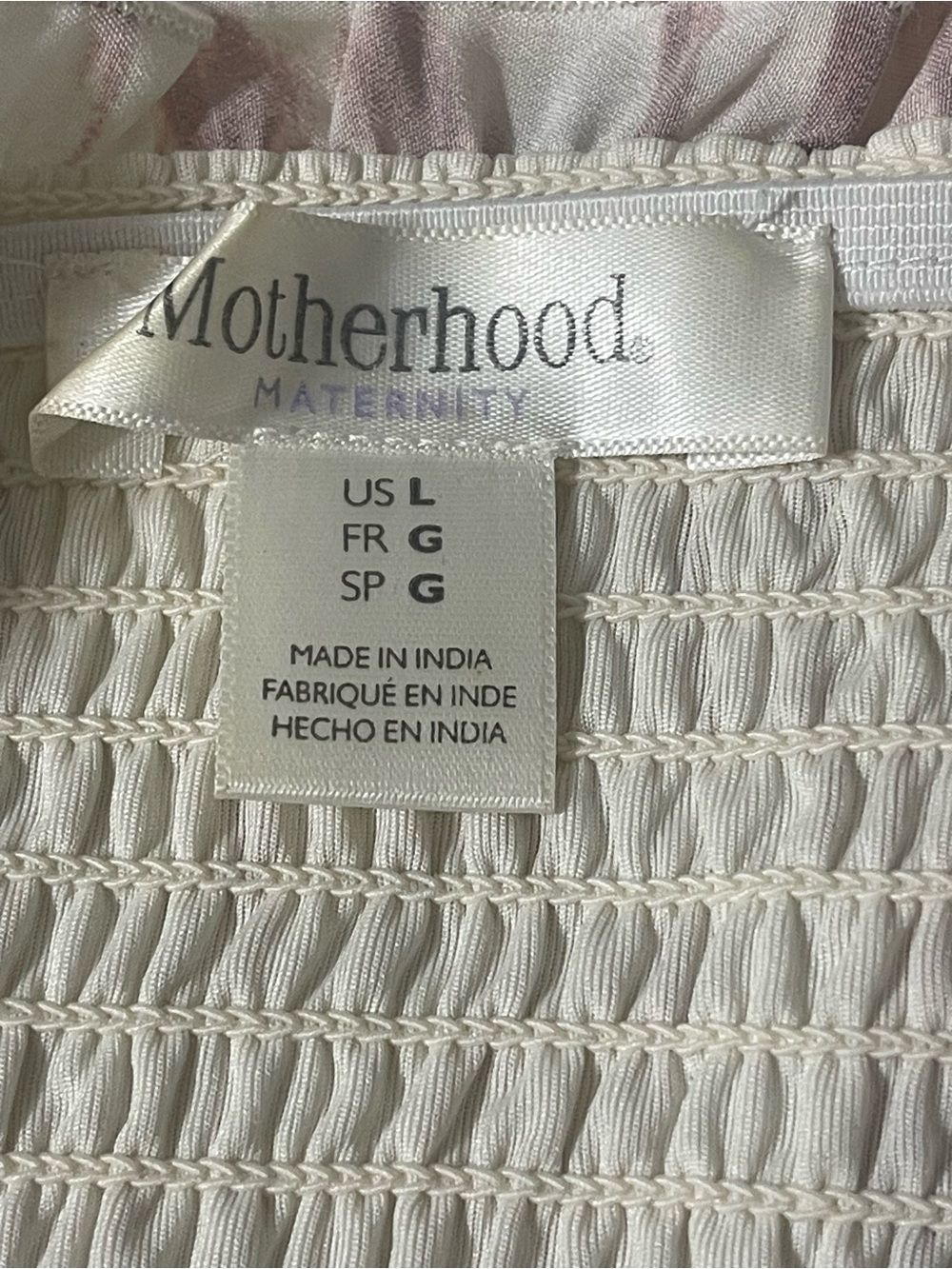 Motherhood Maternity Dress Womens Large Maxi Boho Sleeveless Smocking Fringe Tie - Picture 7 of 7